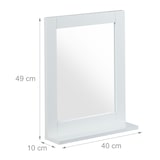 thumbnail of Relaxdays Wandspiegel, mit Ablage, Bad, Wohnzimmer, Flur, eckig, modern, MDF, Badezimmerspiegel, HBT: 49x40x10 cm, weiß