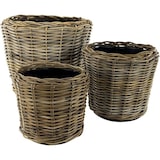 thumbnail of Maceta Seca de Ratán - ø 50 x 52 cm - Jardinera Sostenible con Interior de Plástico Reciclado Impermeable - Macetas de Interior - Gris