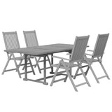thumbnail of Helloshop26 - Conjunto de comedor de jardín de 5 piezas muebles de exterior madera maciza de acacia 02_0013747