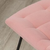 thumbnail of Esszimmerstuhl 2er Set 50x61x79 cm mit Rückenlehne und Samtbezug Rosa Retro Design mit Tufting Stahlbeine rutschfeste Bodenschoner