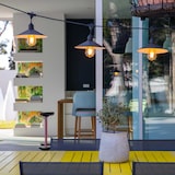 thumbnail of Guirlande lumineuse extérieure raccordable 18m avec 40 ampoules LED filament E27 blanc chaud VINTY LIGHT et abat-jour en métal style vintage