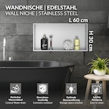 thumbnail of Duschnische 60x30 cm Silber aus Edelstahl Wandnische Duschablage