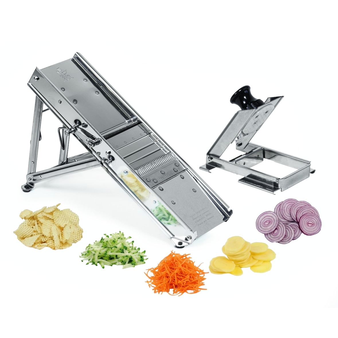 Louis tellier -  Mandoline inox professionnelle avec chariot -  3 & 10 mm -  20638CHB