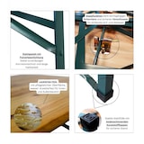 thumbnail of CHEFGASTRO Bierzeltgarnitur 3-teilig klappbar | 1x Tisch mit Schirmhalterung, 2x Bierbank, HxBxT 76x170x46 cm, lackiertes Holz, inkl. 12x Bodenschoner