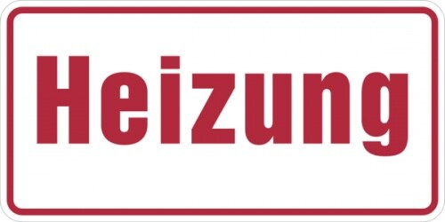 Hinweisschild, Heizung, 100 x 200 mm - 200x100 mm Folie selbstklebend