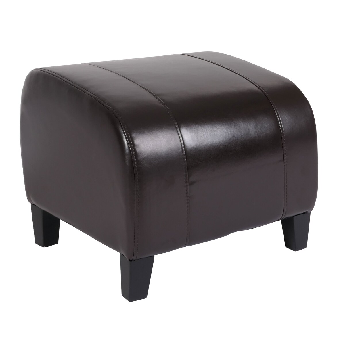 Hocker Sitzwürfel Sitzhocker Emmen, Leder + Kunstleder, 37x45x47 cm FSC®-zertifiziert ~ braun