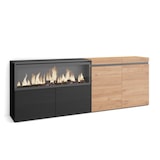 thumbnail of Sideboard, Mobil, Küche, Sideboard, Dielenschrank, 210, 4 Türen, XXL Elektrokamin, Moderner Stil, Eiche und Schwarz _ 417_3