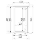 thumbnail of Gastro barkoeler Barkoelkast zwart 4 deuren, 680 l, 2490x550x950 mm