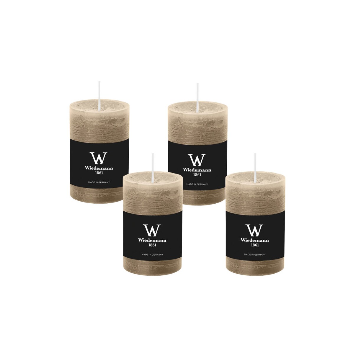 4er Set Adventskranzkerzen Rustik Marble Kerzen durchgefärbt mit Abbrandschutz Schlamm 80 x 68 mm