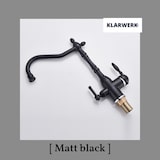 thumbnail of KLARWERK® Julian | Retro 3-Wege Armatur Edelstahl Schwarz matt | Vintage Filter Wasserhahn Küche | 360° Osmose Mischbatterie U-Auslauf 3 Anschlüsse