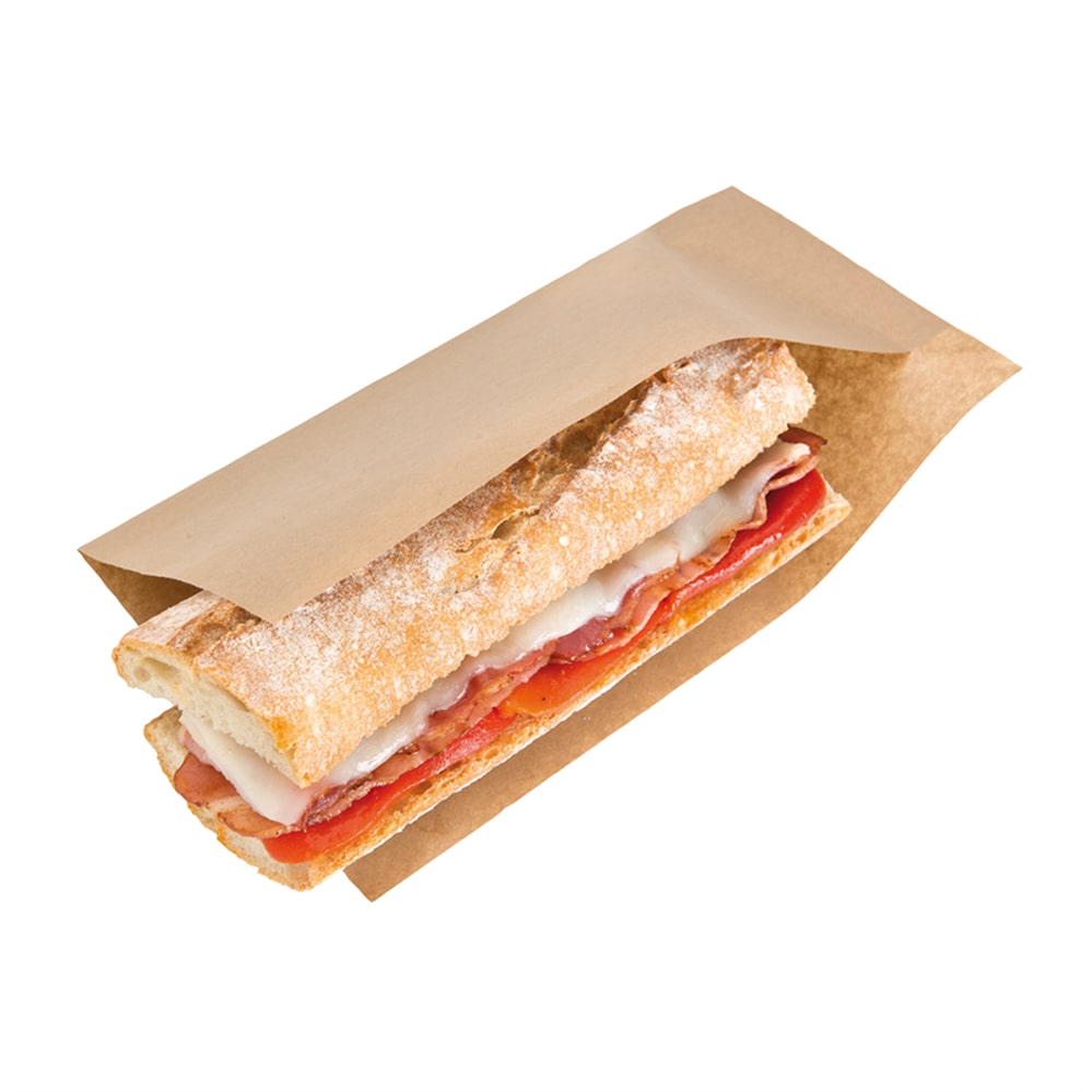 Bolsas Abiertas Pinchos, Hot Dogs 'Open Pack' 35 G/M2 + 10 Peld 25X13/10 Cm Natural Kraft (100 unidades)