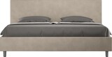 thumbnail of Letto matrimoniale king size con rete imbottito 200x210 microfibra sabbia Adele