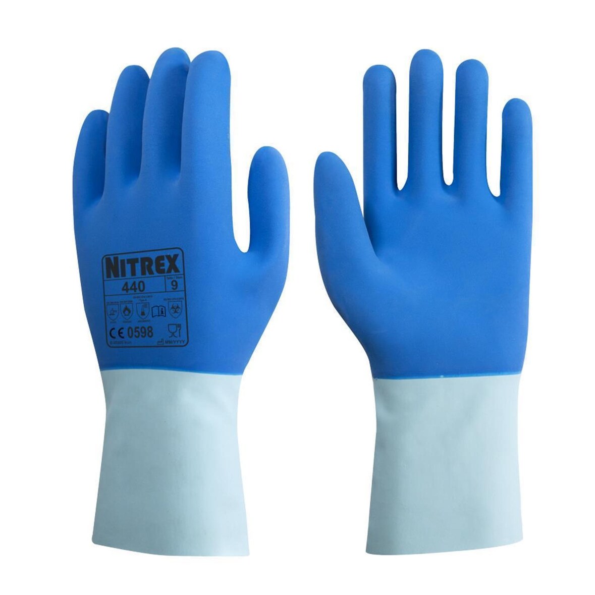 Arbeitshandschuhe | 60 Paar Nitrex 440 | blau | Gr. S - XXL | Industriehandschuhe