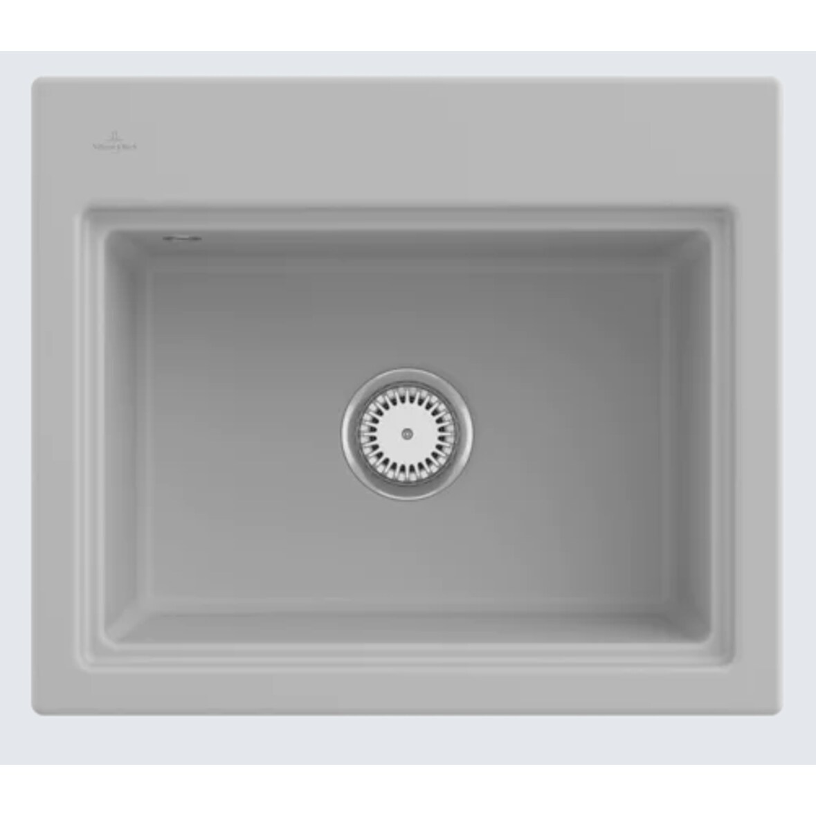 Villeroy&Boch Rechteckiges Spülbecken, Keramikspüle Subway Style 60 S Steam hell grau, 60x51cm, Unterschrankbreite 60cm