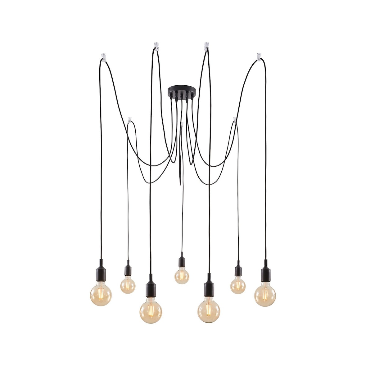 Paulmann Neordic Luminaire en suspension Ketil  E27   max. 7x60W Noir gradable Silicone#Métal 50390