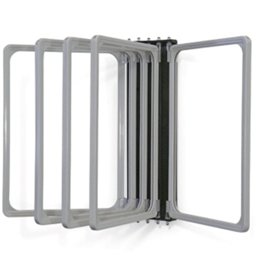 Schild Klapprahmen mit 5 Fächern DIN A4 grau, Kunststoff, 210x297 mm