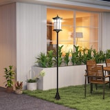 thumbnail of Outsunny 2 farolas solares exterior luces solares exterior con panel solar encendido automático y marco de acero inoxidable impermeable IP44 negro