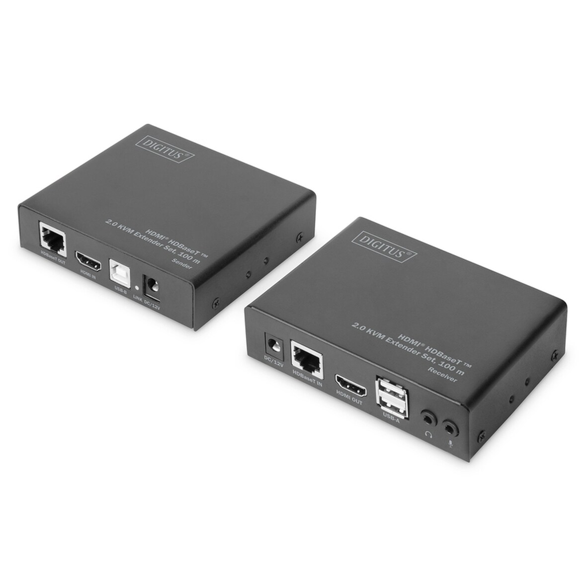 DIGITUS HDBaseT 2.0 HDMI KVM Extender Set 4K/60Hz, 6x USB