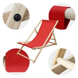 thumbnail of ECD Germany Liegestuhl klappbar Rot, Holz, verstellbare Rückenlehne mit 3 Liegepositionen, bis 120 kg, Gartenliege Sonnenliege Relaxliege Strandliege