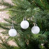 thumbnail of 14 Weihnachtskugeln 3cm Kunststoff Christbaumkugeln Set Baumkugeln Winterweiß