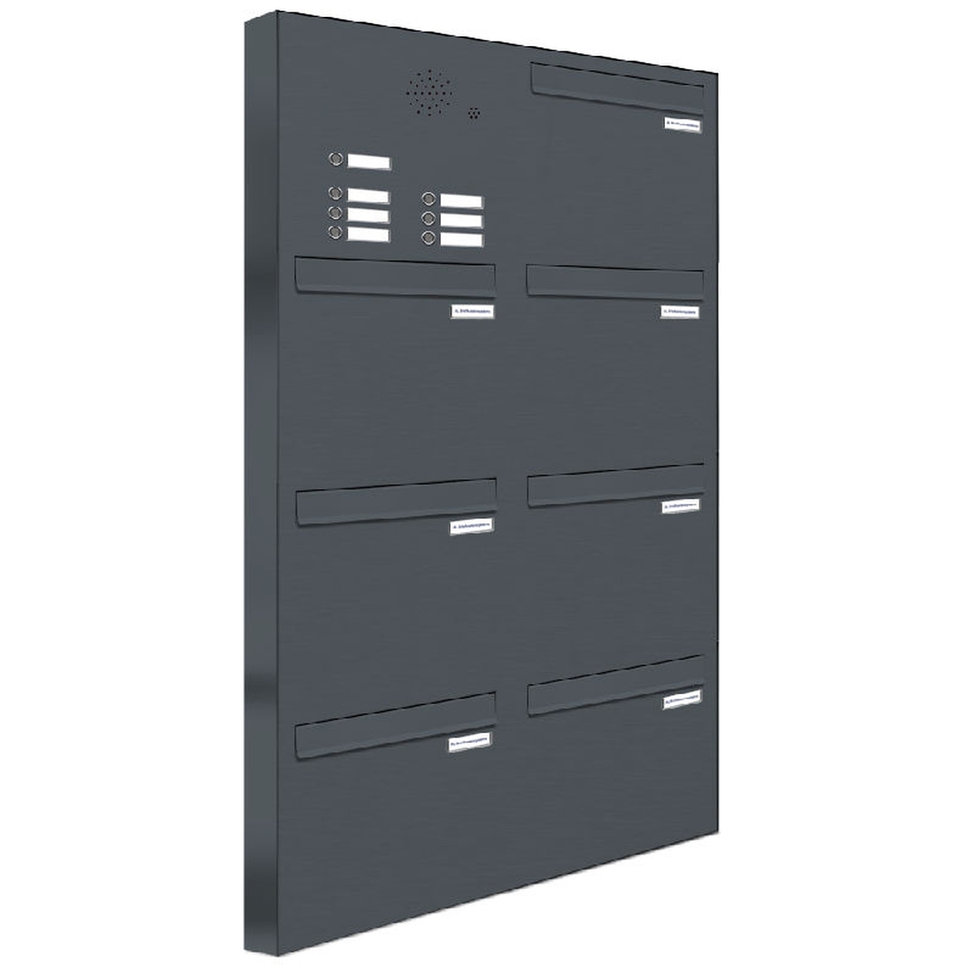 AL Briefkastensysteme 7 Fächer Premium Durchwurf Briefkasten A4 in RAL 7016 Anthrazit Grau, Post A4, robust, wetterfest, Artikelnummer 331P7DZ2KSP7016