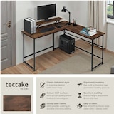 thumbnail of tectake Escritorio Melrose 140x130x76,5cm  Madera Industrial Oscura, Rústica