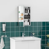 thumbnail of kleankin armario de baño con espejo armario de pared mueble colgante para baño con puerta y 3 estantes de almacenamiento para ducha aseo 39x12x60 cm