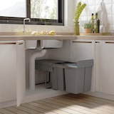 thumbnail of HOMCOM Cubos de Lixo para Cozinha com 3 recipientes de Reciclagem Removíveis 1x20L e 2x10L Metal e Plástico 48x34,2x41,8cm Cinza