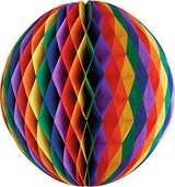 thumbnail of 5 X Wabenball Ø 60 cm "Rainbow" schwer entflammbar
