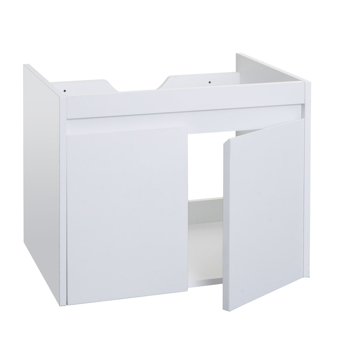 Waschbeckenunterschrank HWC-L86, Badezimmer Waschtisch Unterschrank, FSC® Melamin 2 Türen 48x59x46cm ~ weiß