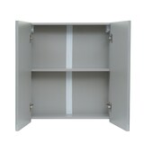 thumbnail of Spiegelkast HWC-B19b, badkamermeubel wandkast, 2 planken hoogglans MVG-gecertificeerd 70x60x16cm ~ grijs