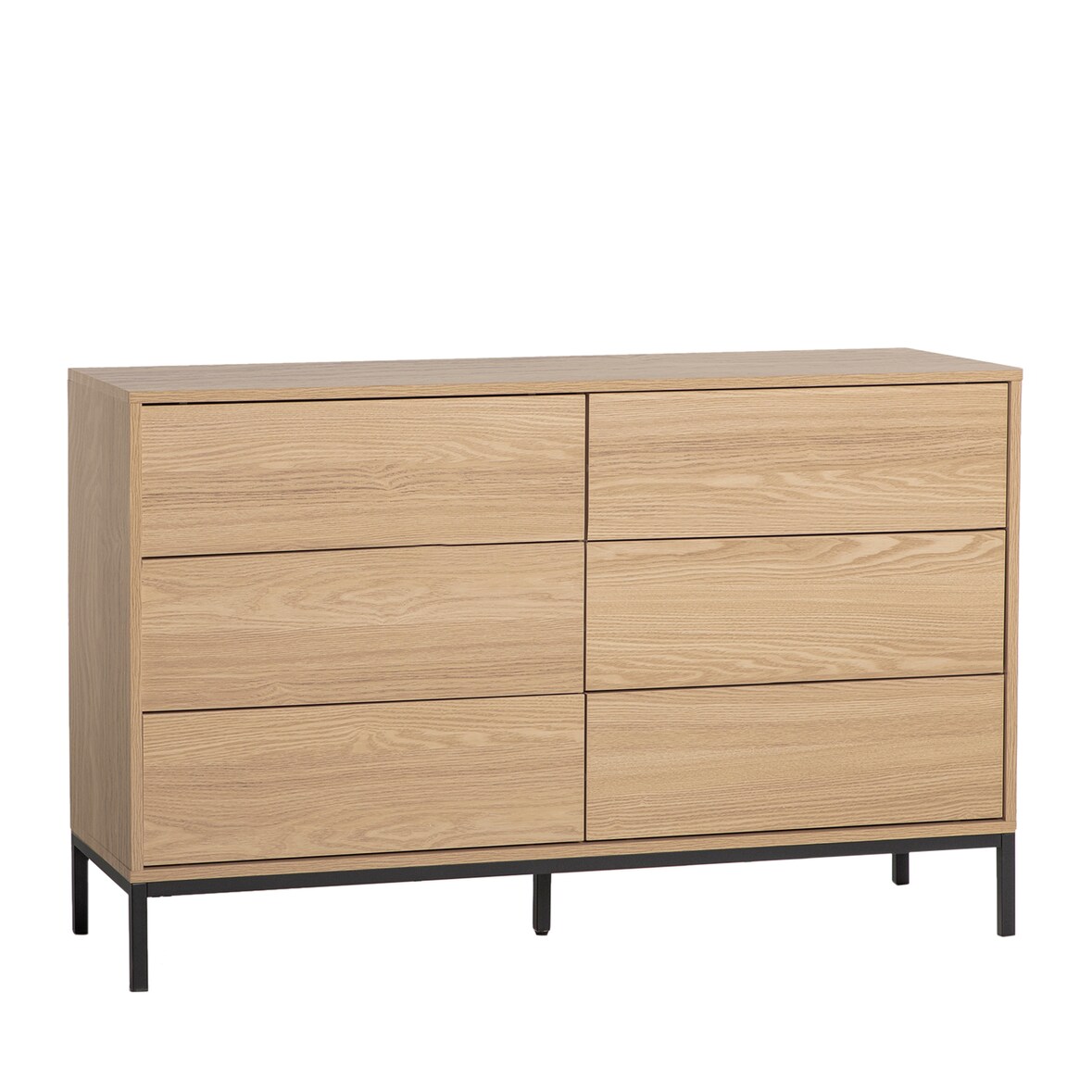 KLAST Cómoda de 6 cajones en madera color natural Remi