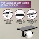 thumbnail of 4bathroomz® WC-Rolhouder Zwart met plankje voor Telefoon - toiletrolhouder