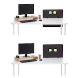 thumbnail of Akustik-Tischtrennwand HWC-G75, Büro-Sichtschutz Schreibtisch Pinnwand, doppelwandig Stoff/Textil ~ 60x65cm braun-grau