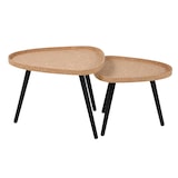 thumbnail of Möbilia Beistelltisch 2er-Set | Tischplatte MDF mit Kork natur | Gestell Pinie schwarz | B 50 x T 40 x H 44 cm | 28020050 | Serie BEISTELLTISCH