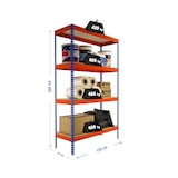 thumbnail of Simon Rack Estanteria Industrial, 2000x1200x450 mm, 400 kg de Punto Flexión, 4 Estantes Madera, Azul/Naranja/Madera - SimonTaller