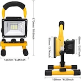 thumbnail of Holofote LED portátil recarregável de 30 W, holofote à prova de água, holofote alimentado por bateria, lâmpada de trabalho para exterior