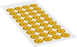 thumbnail of Dreifke® Prüfplakette Elektr. geprüft 28-33, gelb, Dokufolie, selbstklebend, Ø 20mm, 36 Stk.