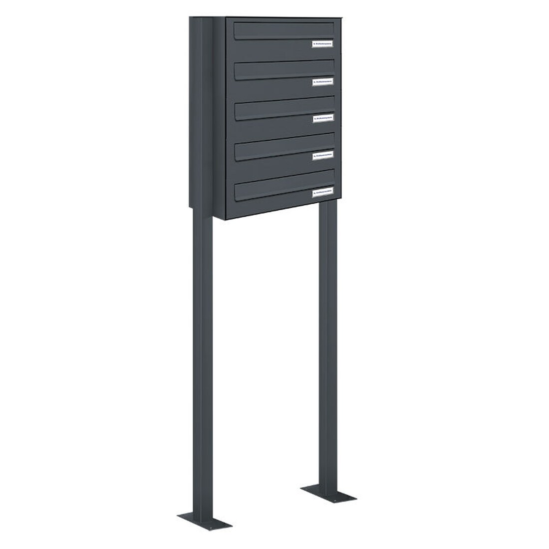 AL Briefkastensysteme 5 Fächer Premium Stand Briefkasten Anlage in RAL 7016 Anthrazit Grau, Post A4, robust, wetterfest, Artikelnummer: 132P5DZS1P7016