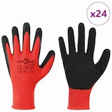 thumbnail of vidaXL Werkhandschoenen 24 pcs Rood en Zwart 7 / S Latexcoating