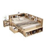thumbnail of Kinderbett 140x200 cm mit Stauraum und Lattenrost – multifunktionales Design in Naturholz für ordentliches Kinderzimmer