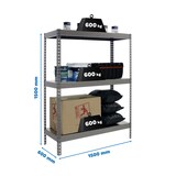 thumbnail of Metallregal ohne Schrauben mit Simonforte -Metallschalen 3 Regale. Grau/galva Farbe 1500x1500x600 mm