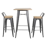 thumbnail of Bolero Bistro Hochbarstuhl Mit Holzsitz Grau (4 Stück)