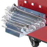 thumbnail of Werkzeugwagen | HxBxT 73x90x35cm | Rollwagen Werkstattwagen | Rollen Handgriff 3 Ladeflächen Lochraster | Stahl | Rot