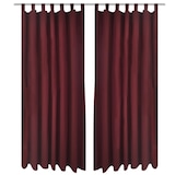 thumbnail of Helloshop26 - Set aus 2 bordeauxroten Gardinen aus Mikrosatin mit Schlaufen 140 x 175 cm Fensterdekoration 4002019