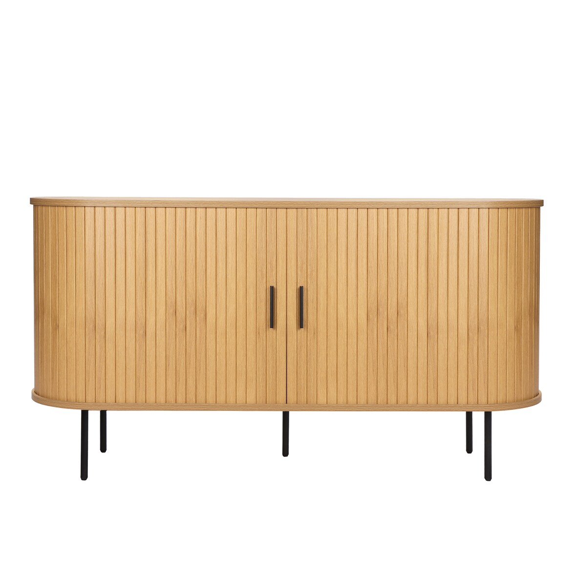 Möbilia Sideboard | 2 Schiebetüren | B 140 x T 40 x H 76 cm | natur – schwarz | 32020000 | Serie SIDEBOARD