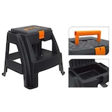 thumbnail of Tragbarer Fußhocker Fußtritt Sitzhocker Hocker mit Staufach H43cm