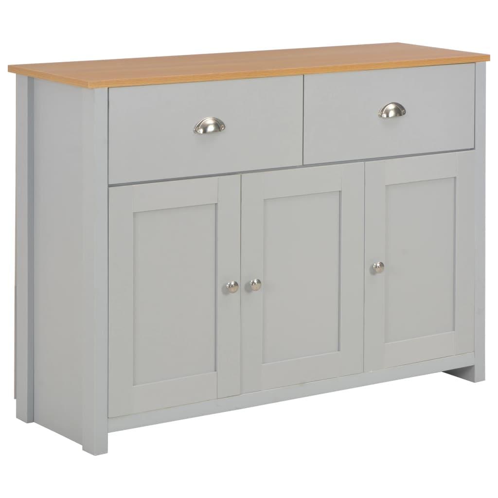 Helloshop26 - Buffet bahut armoire console meuble de rangement gris 112 cm 4402264