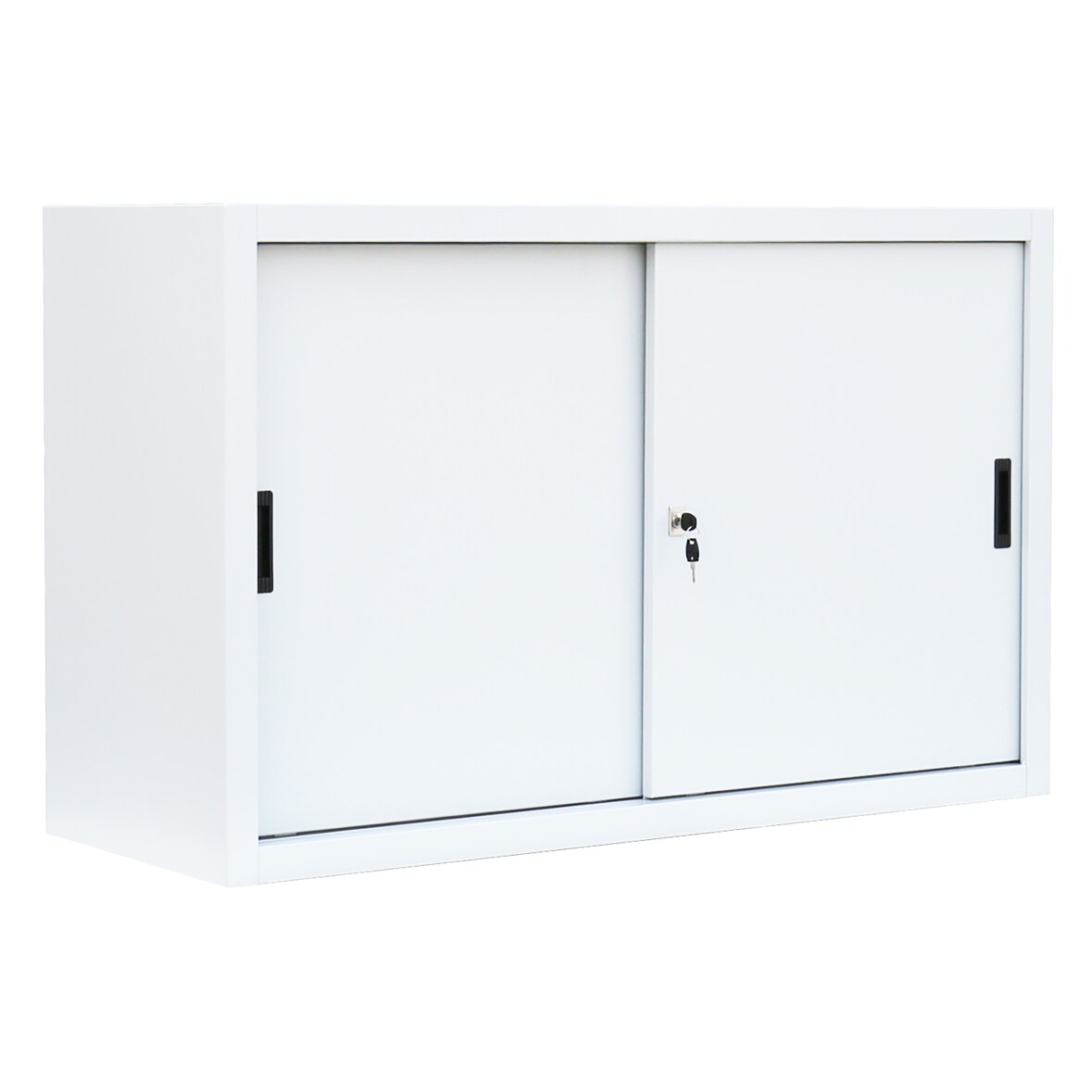Schiebetürenschrank Büro Aktenschrank Sideboard aus Stahl Weiß 750 x 1200 x 450 mm (HxBxT) 550127