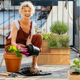 thumbnail of Relaxdays Hochbeet, gestuft, 4 Pflanzkästen, Garten, Balkon, Terrasse; Pflanzbeet aus Holz, HxBxT: 61x81x81 cm, natur